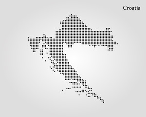 Fototapeta na wymiar Map of Croatia. Vector illustration. World map