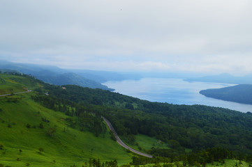 Naklejka premium 【北海道】美幌峠展望台からの眺め / 【Hokkaido】View from Bihoro Pass Observatory