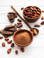 Cocoa powder and beans