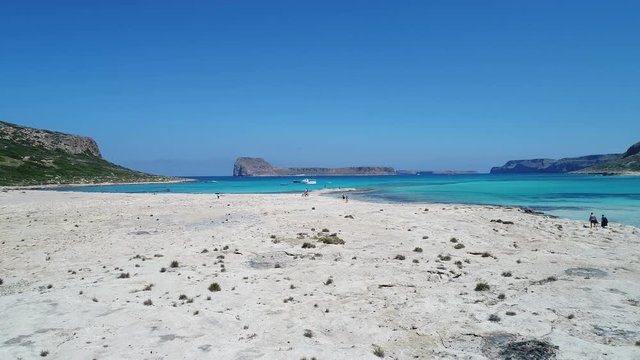 Beautiful sandy beach and turquoise sea. Greece, Crete, Balos beach.