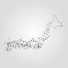 Obraz premium Map of Japan. Vector illustration. World map