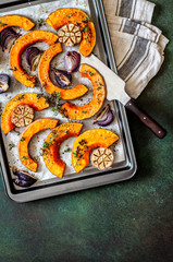 Roasted Squash Slices with Red Onions