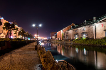 Fototapeta na wymiar 【北海道】小樽運河の夜景 / 【Hokkaido】Night view of Otaru Canal 