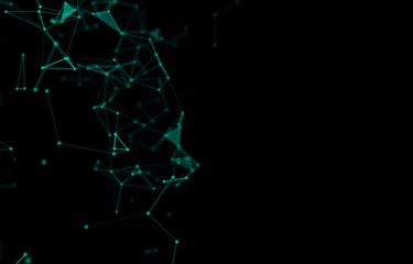 Abstract connection dots. Technology background. Network concept. 3d rendering - Illustration