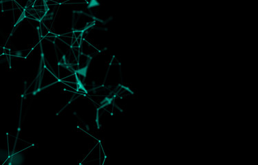 Abstract connection dots. Technology background. Network concept. 3d rendering - Illustration