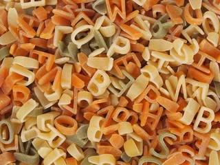Letters pasta macro