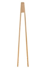 Wooden food tweezers on white