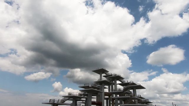 Observatory under the sky and clouds