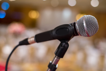 Close-Up of a Microphone in the room