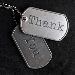 Old military dog tags - Thank You