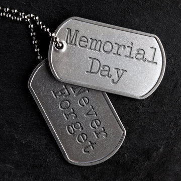 Old Military Dog Tags - Memorial Day, Never Forget