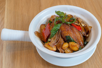 Claypot chicken wings in spicy style