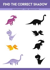 Find the correct shadow. Educational game for children. Cartoon vector illustration