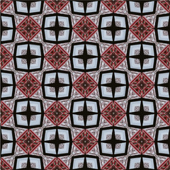 Abstract geometric seamless pattern handmade ethnic and tribal motifs. Bohemian ethnic tile printing