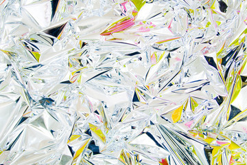 Abstract crumpled metal holographic foil