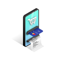 Online shopping banner isolated on white