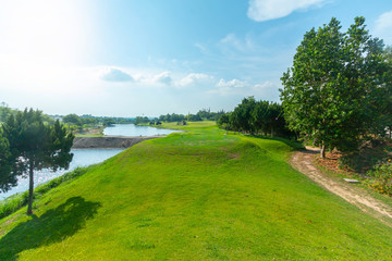 Golf course in the countryside.