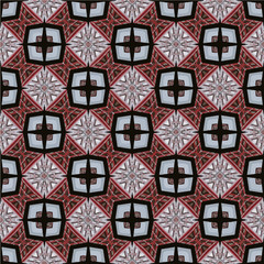 Abstract geometric seamless pattern handmade ethnic and tribal motifs. Bohemian ethnic tile printing