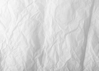 Sheet of White Thin Crumpled Craft Paper Background