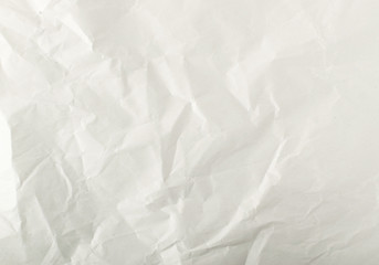 Sheet of White Thin Crumpled Craft Paper Background