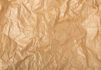 Crumpled Craft Paper Top View with Copy Space for Collages