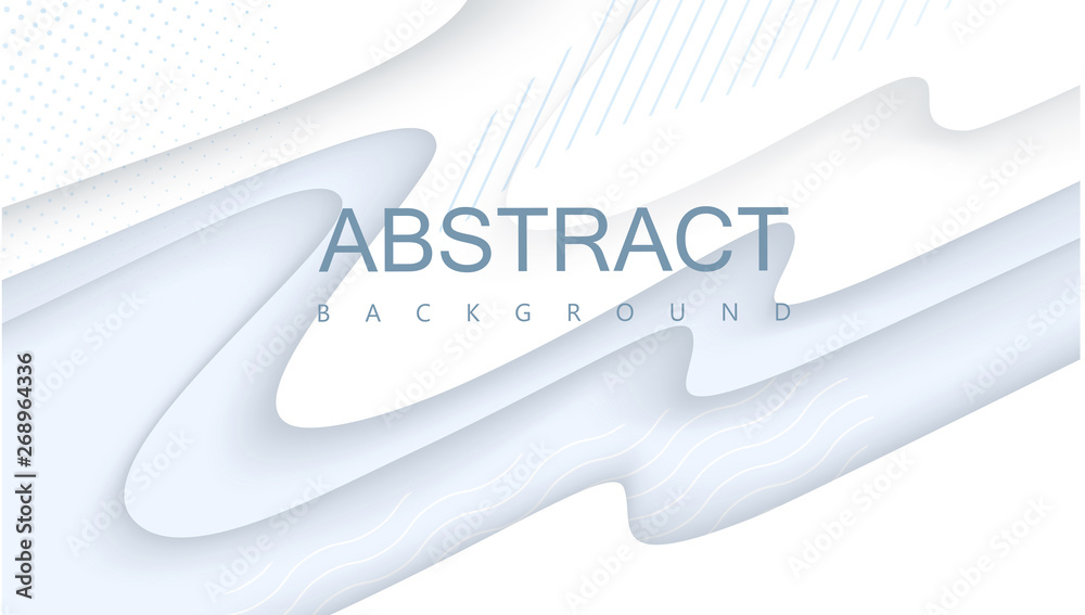 Wall mural white and blue background with abstract geometric pattern.