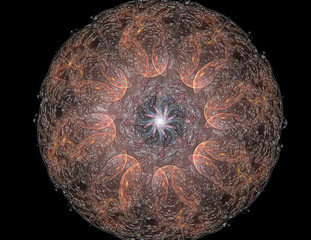 Geometric Spiral That Falls Down. Abstract Colorful Fractal Texture.