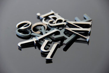 buchstabensalat - alphabet soup - Pile of letters - obrazy, fototapety, plakaty