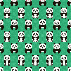 Fototapeta premium Panda seamless pattern. Vector illustration.