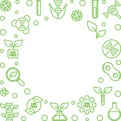 GMO Free vector green concept thin line illustration or frame