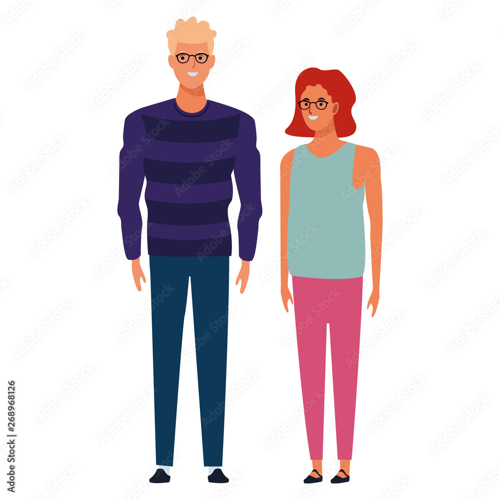 Poster couple avatar cartoon character