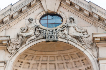Detail of a Art Nouveau Building in Riga, Latvia
