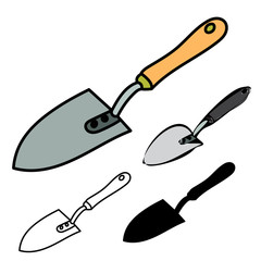 vector, isolated, garden spatula, for working in the garden