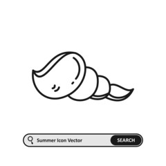 beach snail icon thin line