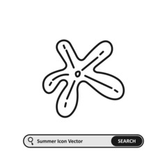 beach starfish icon thin line