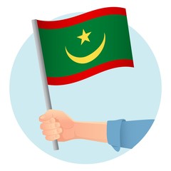 Mauritania flag in hand