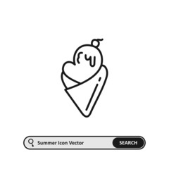 ice cream icon thin line