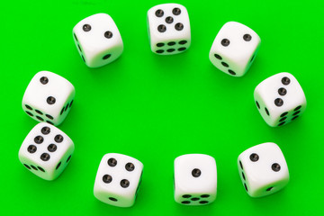 Sport dice on green background