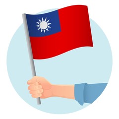Taiwan flag in hand