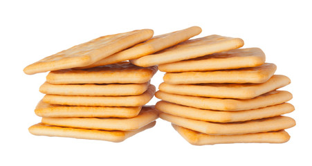 crackers pile on white background