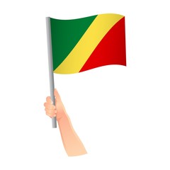 Congo flag in hand icon
