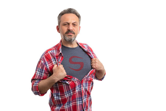 Man Revealing Letter On Tshirt