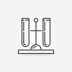 Test tubes on holder vector thin line concept icon or symbol