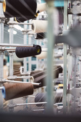 Textile factory white yarn fiber