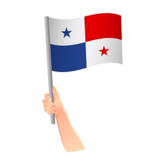 Panama flag in hand icon
