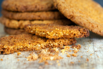 Background from oatmeal crumb biscuits
