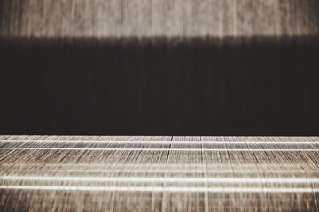 Textile factory machine weaving close up