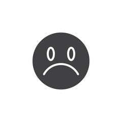 Frowning Face emoji vector icon. Unhappy smiley filled flat sign for mobile concept and web design. Sad face emoticon glyph icon. Symbol, logo illustration. Vector graphics