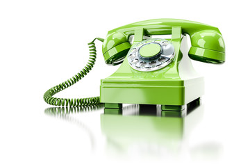 old green dial-up phone