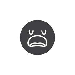 Disappointed Face emoji vector icon. filled flat sign for mobile concept and web design. Confused Face emoticon glyph icon. Symbol, logo illustration. Vector graphics